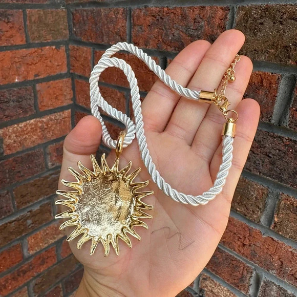 Zara Sun Cord Gold Necklace - Picture 6 of 17